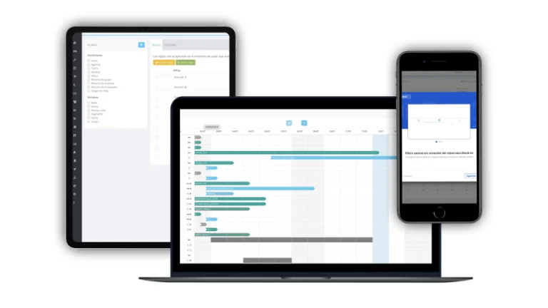 Solution SaaS responsive affichée sur ordinateur tablette et smartphone pour comparer SaaS et application mobile